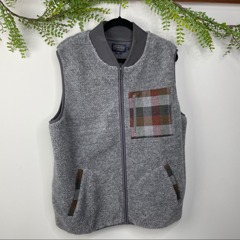 Pendleton Umatilla Camp Fleece Vest - grey heather - XL